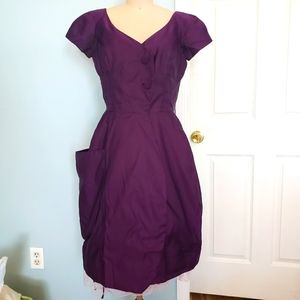 Vintage 1950's Silk Custom Dress, M